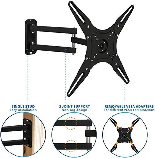 Alt view image 15 of 20 - Mount-It! Full-Motion TV Wall Mount for 23" to 55" Flat Screens (MI-2065L)