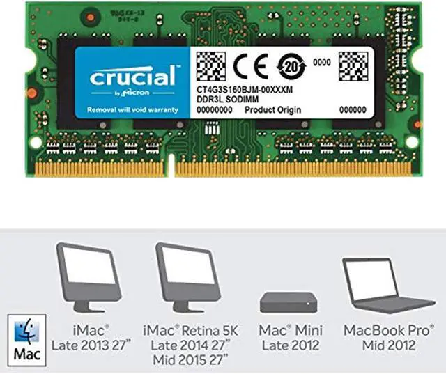 Alt view image 13 of 19 - Crucial - DDR3 - 4 GB - SO-DIMM 204-pin - 1600 MHz / PC3-12800 - CL11 - 1.35 V - unbuffered - non-ECC - for Apple iMac 2