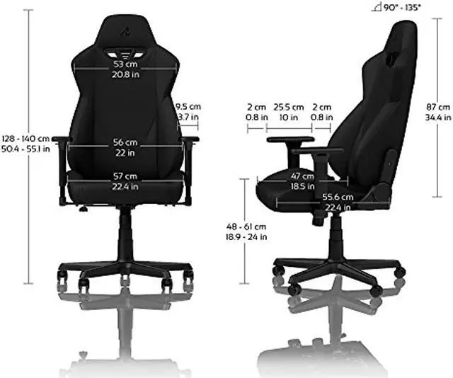 Alt view image 10 of 14 - Nitro Concepts S300 Stealth Black Ergonomic Office Gaming Chair - NC-S300-B