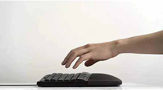 Alt view image 7 of 10 - Microsoft Ergonomic Keyboard - Black. Wired, Comfortable, Ergonomic Keyboard with Cushioned Wrist and Palm Support. Split Keyboard. Dedicated Office Key.