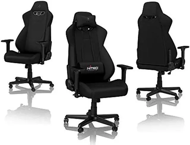 Alt view image 9 of 14 - Nitro Concepts S300 Stealth Black Ergonomic Office Gaming Chair - NC-S300-B