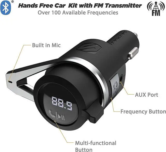 Alt view image 3 of 9 - SCOSCHE BTFMPD3SRSP BTFREQ TM  PRO BLUETOOTH R  FM TRANSMITTER HANDS-FREE CAR KIT