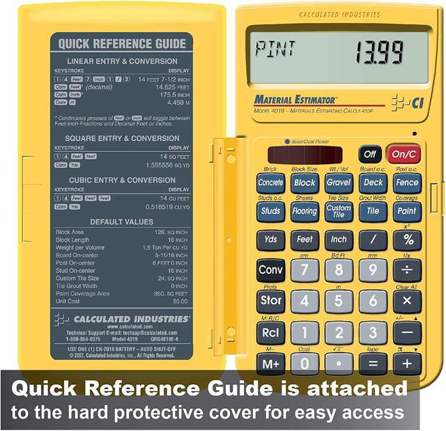 Alt view image 9 of 14 - Material Estimator CALCULATED INDUSTRIES 4019