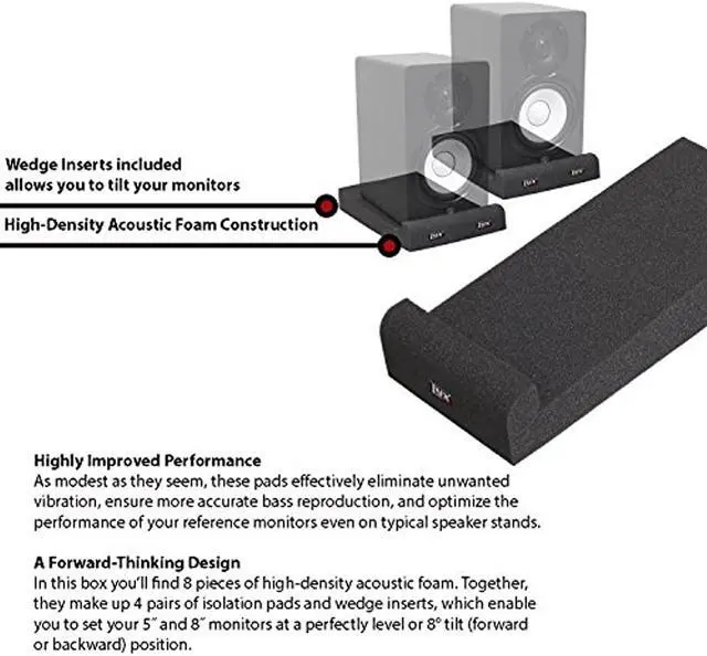 Alt view image 10 of 14 - LyxPro MNS-4 Studio Monitor Acoustic Isolation Pads - Pair