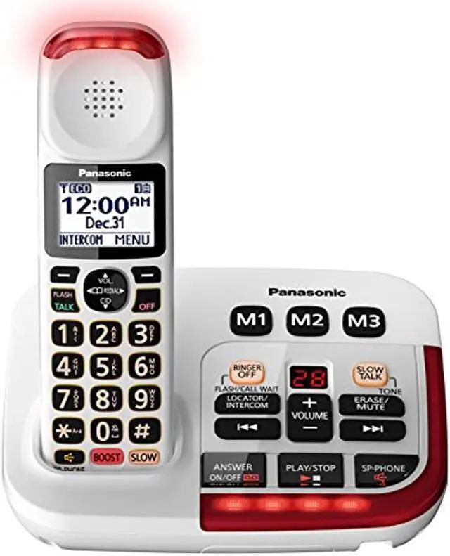 Alt view image 18 of 20 - Panasonic KX-TGM420W Amplified Cordless DECT 6.0 Phone|Voice Booster Up-To 100 dB|Answering Machine|Silver