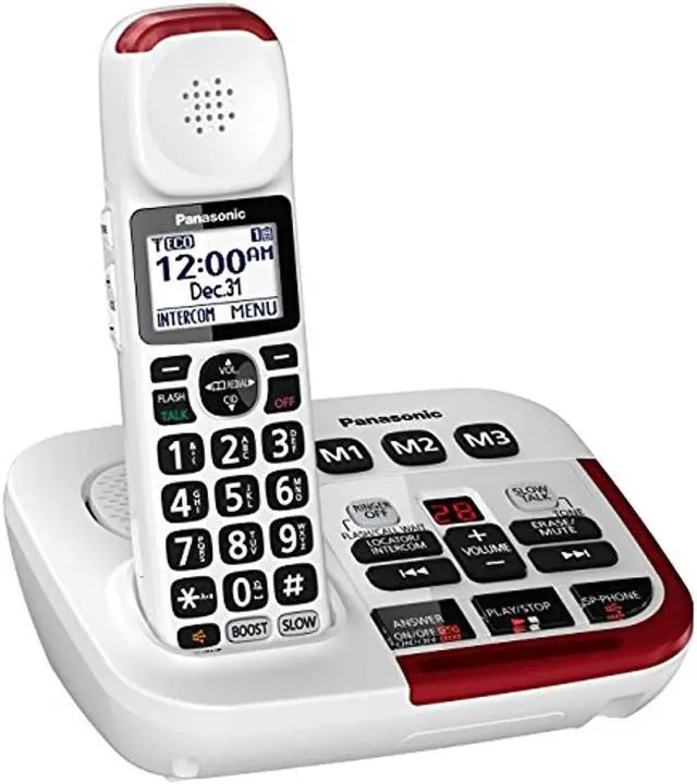 Alt view image 15 of 20 - Panasonic KX-TGM420W Amplified Cordless DECT 6.0 Phone|Voice Booster Up-To 100 dB|Answering Machine|Silver