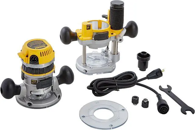 Alt view image 7 of 13 - Dewalt DW618PK 2-1/4 HP EVS Fixed Base & Plunge Router Combo Kit with Hard Case