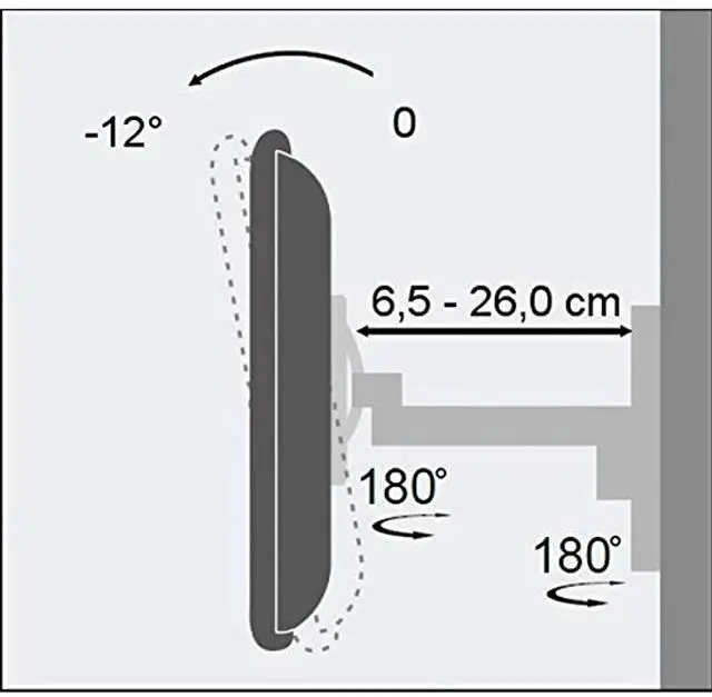 Alt view image 9 of 13 - 1-Arm Tilt/Swivel TV Wall Mount- 19-37in