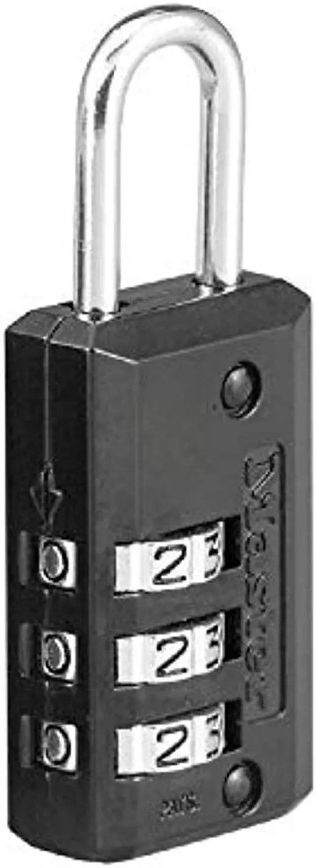 Alt view image 6 of 13 - Master Lock Luggage Padlock,1 1/2 in,Rectangle,Black  646D