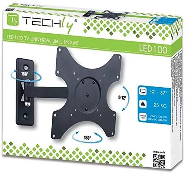 Alt view image 8 of 13 - 1-Arm Tilt/Swivel TV Wall Mount- 19-37in