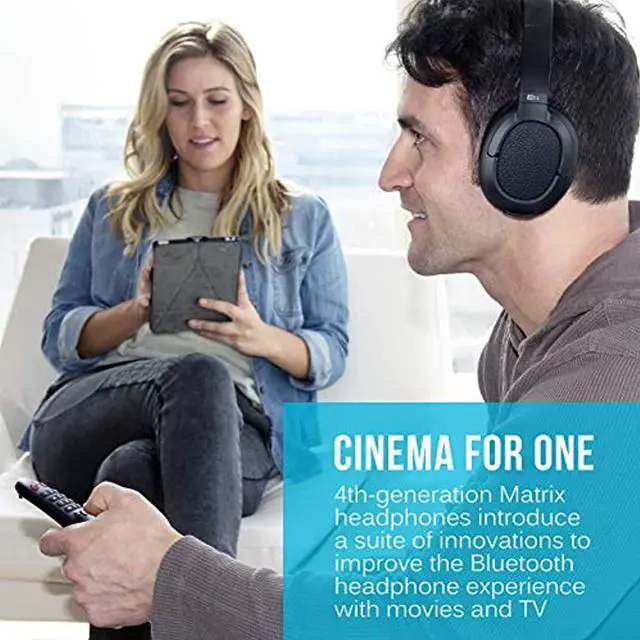 Alt view image 6 of 16 - mee audio matrix cinema low latency bluetooth wireless headphones with cinemaear audio enhancement for tv and other media