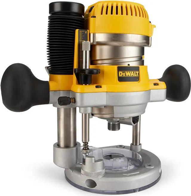 Alt view image 10 of 13 - Dewalt DW618PK 2-1/4 HP EVS Fixed Base & Plunge Router Combo Kit with Hard Case