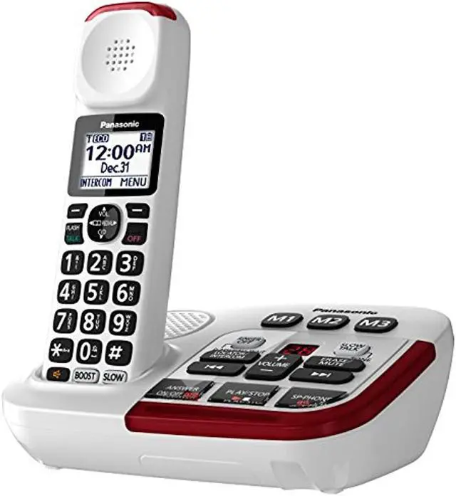 Alt view image 16 of 20 - Panasonic KX-TGM420W Amplified Cordless DECT 6.0 Phone|Voice Booster Up-To 100 dB|Answering Machine|Silver