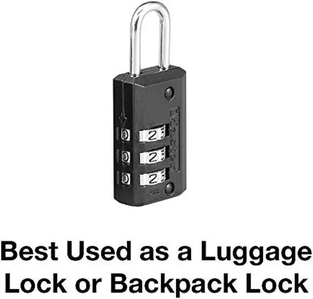 Alt view image 8 of 13 - Master Lock Luggage Padlock,1 1/2 in,Rectangle,Black  646D