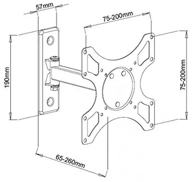 Alt view image 7 of 13 - 1-Arm Tilt/Swivel TV Wall Mount- 19-37in
