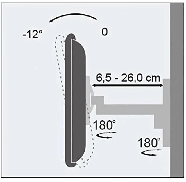 Alt view image 6 of 13 - 1-Arm Tilt/Swivel TV Wall Mount- 19-37in