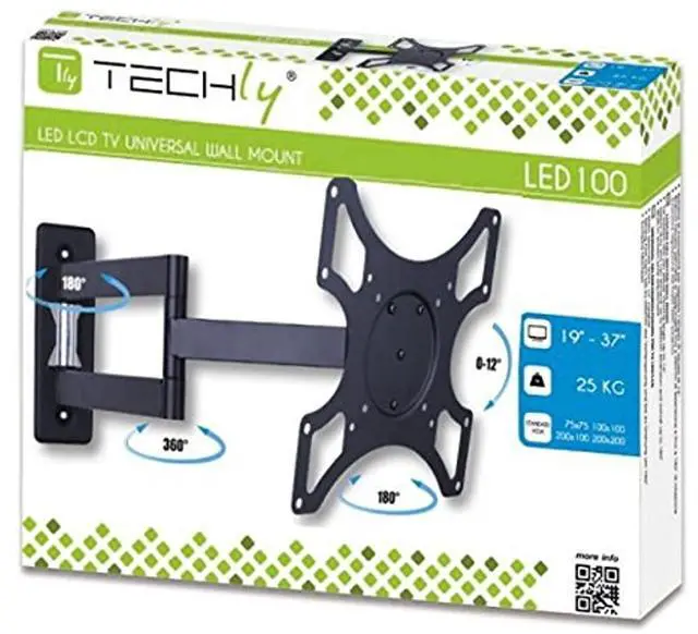 Alt view image 6 of 9 - 2-Arm Tilt/Swivel TV Wall Mount- 19-37in
