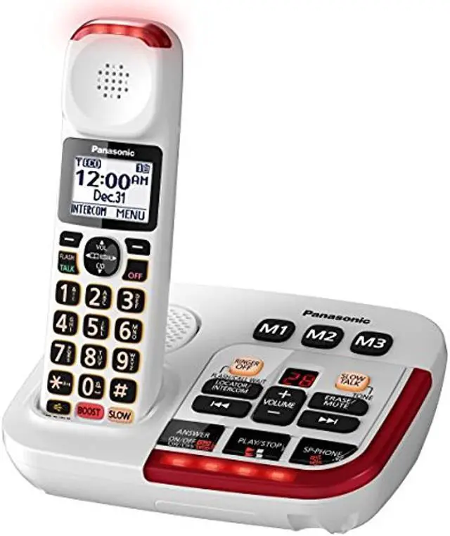 Alt view image 19 of 20 - Panasonic KX-TGM420W Amplified Cordless DECT 6.0 Phone|Voice Booster Up-To 100 dB|Answering Machine|Silver