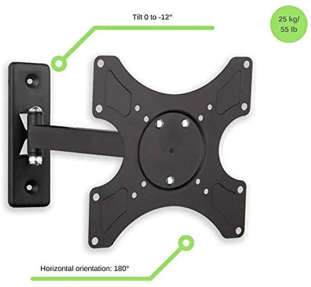 Alt view image 11 of 13 - 1-Arm Tilt/Swivel TV Wall Mount- 19-37in