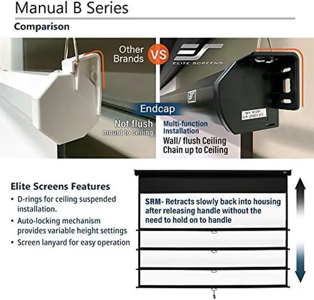 Alt view image 8 of 20 - Elite Screens M100X 100In Diag Manual Wall Maxwhite 16:10 53X84.5In