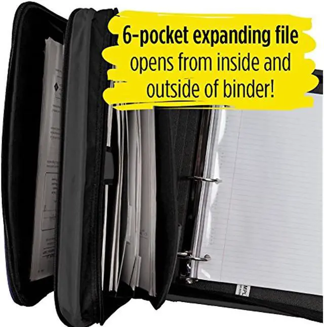 Alt view image 4 of 17 - Five Star 2 Zipper Binder Plus Multi Access File Black - Zipper Binders