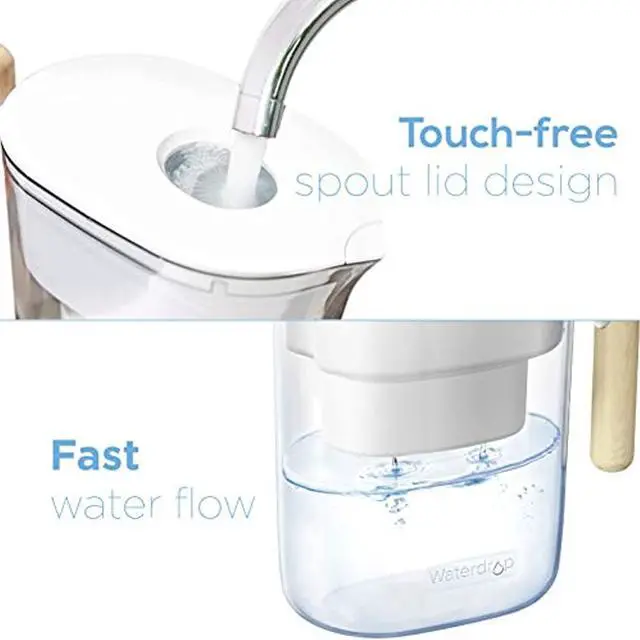Alt view image 11 of 12 - Waterdrop Chubby 10-Cup Water Filter Pitcher with 1 Filter, 7 Stage Filtration Jug, Long-lasting (200 gallons), 5X Times Lifetime, BPA Free, White