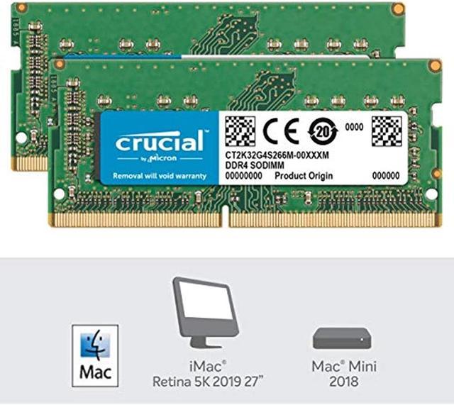 Crucial 64GB (2 x 32GB) 260-Pin DDR4 SO-DIMM DDR4 2666 (PC4 21300