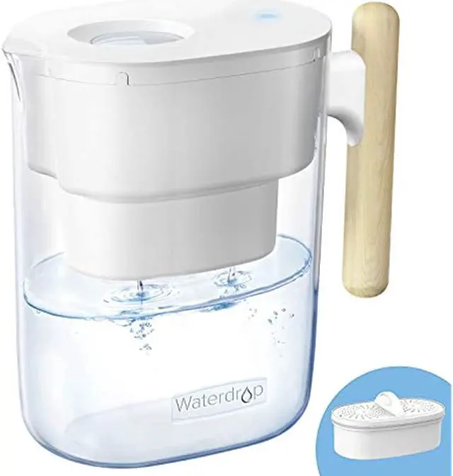 Alt view image 7 of 12 - Waterdrop Chubby 10-Cup Water Filter Pitcher with 1 Filter, 7 Stage Filtration Jug, Long-lasting (200 gallons), 5X Times Lifetime, BPA Free, White