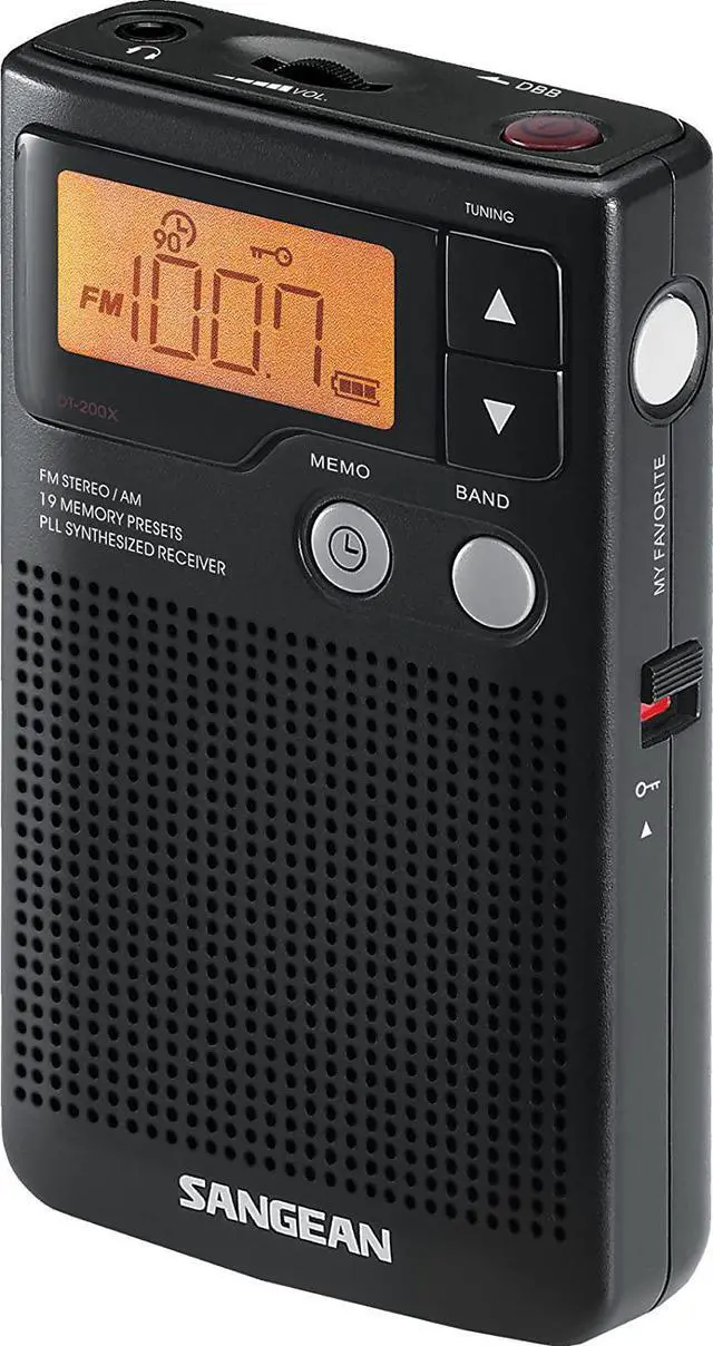 Alt view image 2 of 4 - Sangean DT-200X FM-Stereo/AM Digital Tuning Pocket Radio Black