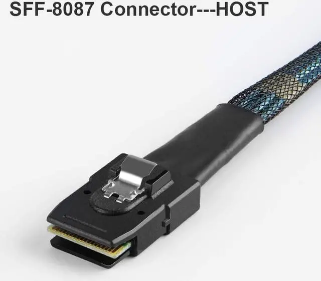Alt view image 2 of 6 - Mini SAS Cable with SATA Power, CableCreation Internal Mini SAS 36 Pin to 4 x 29 Pin Cord with SATA Power, SFF-8087 to SFF-8482 Cable, 3.3 FT
