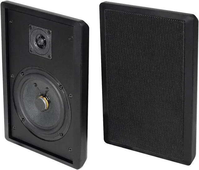 Alt view image 9 of 15 - 2 Rockville RockSlim Black Home Theater 5.25" 240w Easy Wall Mount Slim Speakers