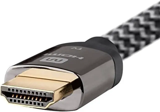 Alt view image 6 of 20 - Monoprice Braided HDMI Cable - 50 Feet - Gray | High Speed, Active Chipset, 4K@60Hz, 18Gbps, HDR, 24AWG, YUV, 4:4:4, CL3 - Luxe Series