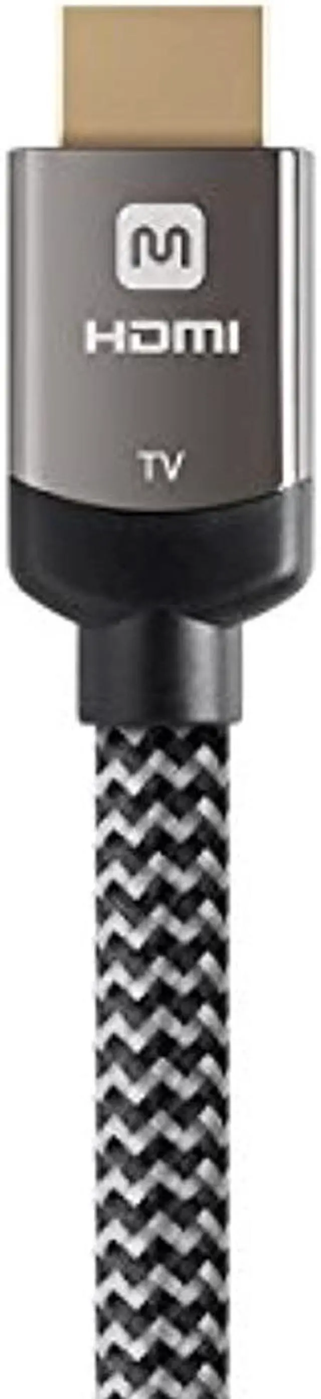 Alt view image 4 of 20 - Monoprice Braided HDMI Cable - 50 Feet - Gray | High Speed, Active Chipset, 4K@60Hz, 18Gbps, HDR, 24AWG, YUV, 4:4:4, CL3 - Luxe Series