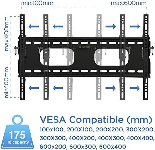Alt view image 12 of 20 - Mount-It! Tilting TV Mount | Fits 32"-60" TVs | Max VESA 600x400 Wall Bracket