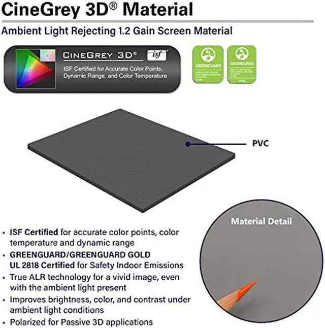 Alt view image 13 of 18 - Elite Screens Aeon CineGrey 3D AR110DHD3 Fixed Frame Projection Screen - 110" - 16:9 - Wall Mount