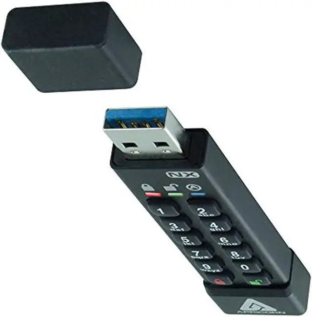 Alt view image 7 of 20 - Apricorn 8GB ASK3 USB3.2 Type-A Flash Drive Black Model ASK3-NX-8GB