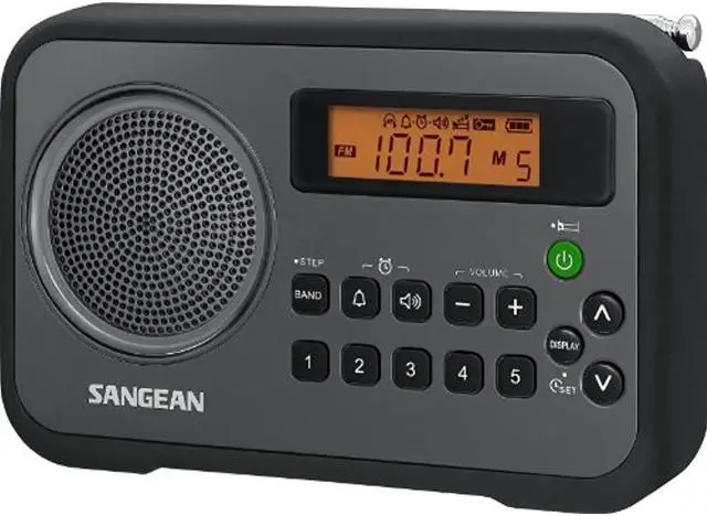Alt view image 8 of 12 - Sangean PR-D18BK AM/FM Digital Portable Receiver with Alarm Clock (Black)