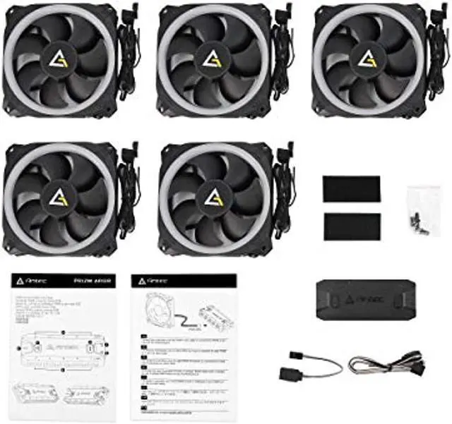 Alt view image 8 of 20 - Antec Prizm 120 ARGB 5 Plus C 120 mm Case Fan with Fan Controller - Pack of 5
