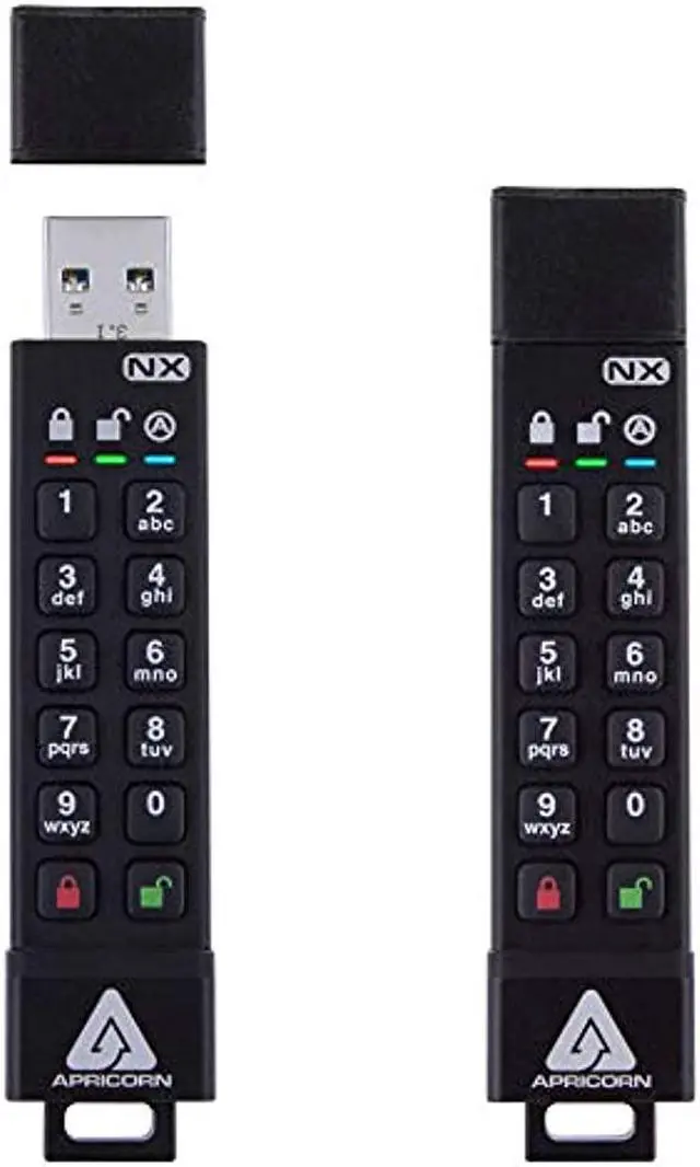 Alt view image 8 of 20 - Apricorn 8GB ASK3 USB3.2 Type-A Flash Drive Black Model ASK3-NX-8GB