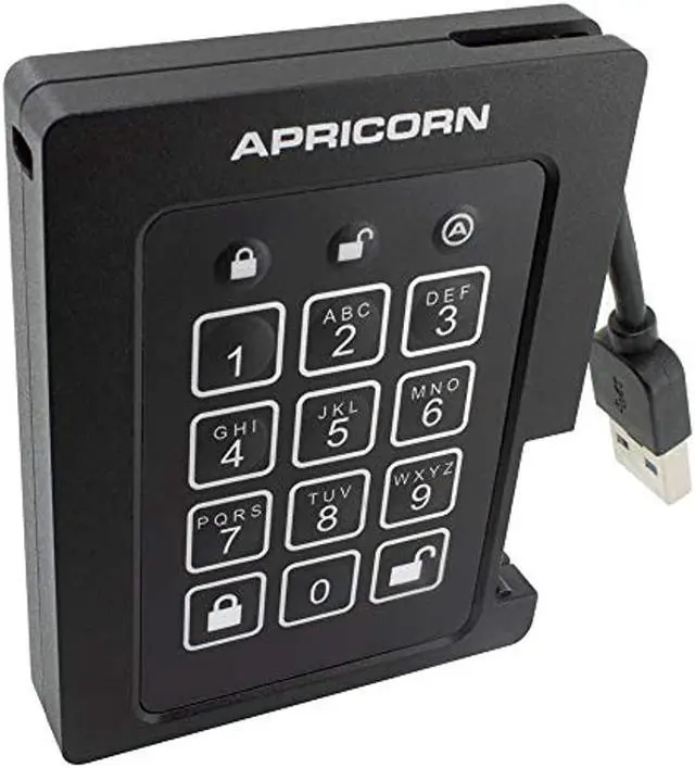 Alt view image 3 of 11 - Apricorn Aegis Padlock 2 TB SSD 256-Bit, FIPS 140-2 Level 2 Validated Ruggedized USB 3.0 Encrypted External Portable Drive (ASSD-3PL256-2TBF)