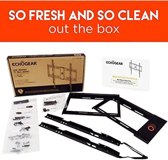 Alt view image 15 of 20 - ECHOGEAR Low Profile Fixed TV Wall Mount Bracket for 32-80 inch Flat Screen TVs