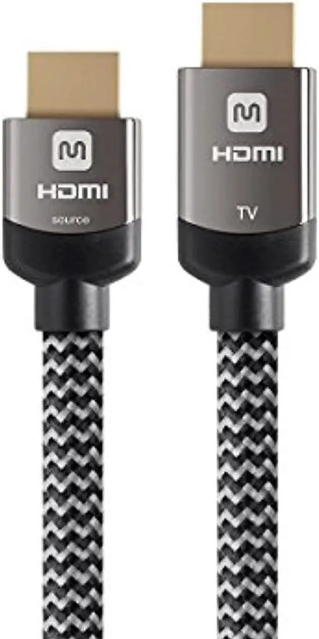 Alt view image 3 of 20 - Monoprice Braided HDMI Cable - 50 Feet - Gray | High Speed, Active Chipset, 4K@60Hz, 18Gbps, HDR, 24AWG, YUV, 4:4:4, CL3 - Luxe Series