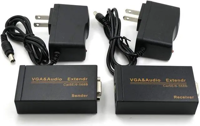 Alt view image 7 of 7 - VKBAND VGA Extender Over Cat6 up to 328ft / 100M VGA Extension Adapter Over RJ45 Ethernet Cable (1 Transmitter + 1 Receiver)
