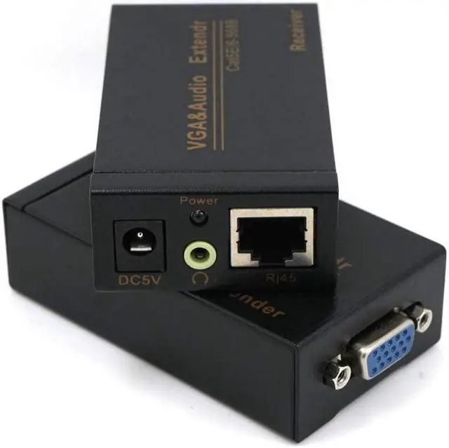 Alt view image 4 of 7 - VKBAND VGA Extender Over Cat6 up to 328ft / 100M VGA Extension Adapter Over RJ45 Ethernet Cable (1 Transmitter + 1 Receiver)