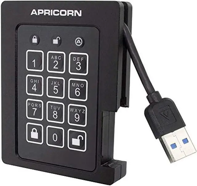 Main image of Apricorn Aegis Padlock 2 TB SSD 256-Bit, FIPS 140-2 Level 2 Validated Ruggedized USB 3.0 Encrypted External Portable Drive (ASSD-3PL256-2TBF)