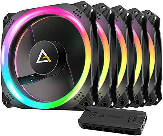 Alt view image 5 of 20 - Antec Prizm 120 ARGB 5 Plus C 120 mm Case Fan with Fan Controller - Pack of 5