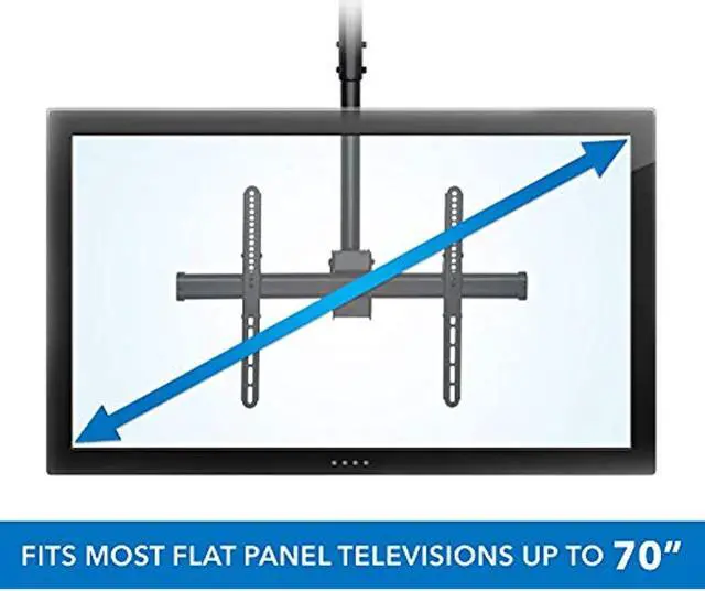 Alt view image 5 of 11 - Mount-It! Ceiling TV Mount | Fits 40"-70" TVs | Adjustable Extra Long 10 Feet Long