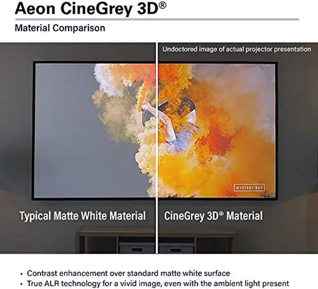 Alt view image 15 of 18 - Elite Screens Aeon CineGrey 3D AR110DHD3 Fixed Frame Projection Screen - 110" - 16:9 - Wall Mount