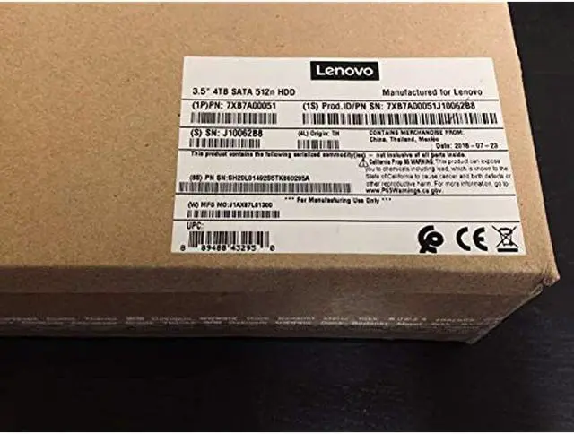 Alt view image 5 of 17 - Lenovo 7XB7A00051 4TB 7200 RPM SATA 6.0Gb/s 3.5" Hard Drives
