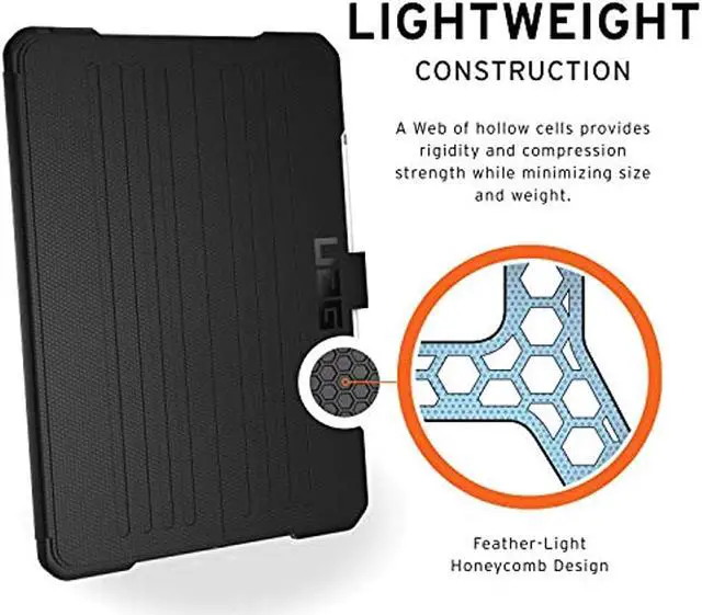 Alt view image 6 of 19 - UAG iPad 10.2-inch (9th Gen, 2021),(8th Gen, 2020) & (7th Gen, 2019) Case, Metropolis Rugged Heavy Duty Protective Cover Multi-Angle Viewing Folio Stand with Pencil Holder, Black